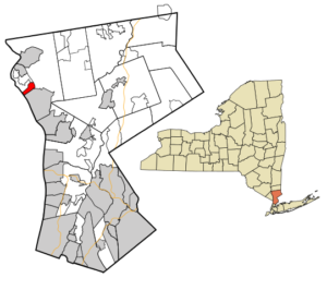 Map of Crugers, New York's location in New York State and Westchester County