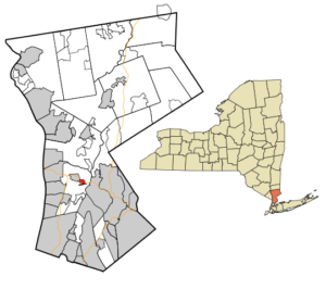 A map of Fairview, New York's location in New York State and Westchester County
